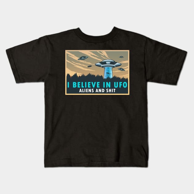 I BELIEVE IN UFO Kids T-Shirt by theanomalius_merch